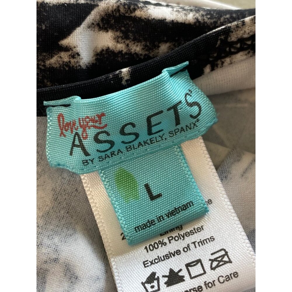 Spanx Love Your Assets Daydream Push Up Black White Tankini Ruched Sides Large - Picture 8 of 12